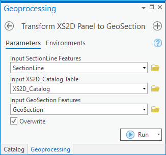 File:ArcGIS Pro Transform XS2D Panel to GeoSection.png