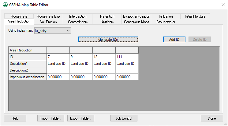 File:GSSHA Map Table Editor dialog Area Reduction tab.png