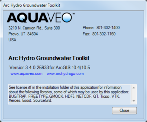 AHGW Arc Hydro Groundwater Toolkit dialog.png