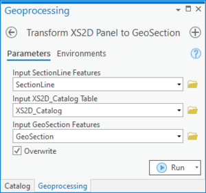 ArcGIS Pro Transform XS2D Panel to GeoSection.png