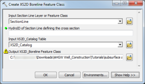 AHGW Subsurface Analyst XS2D Editor - Create XS2D Boreline Feature Class.png
