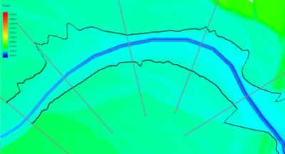 Bank arcs generated from centerline and user-defined bank location
