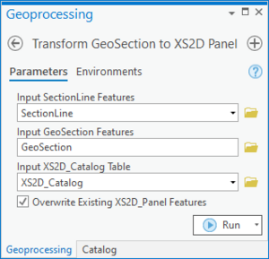 ArcGIS Pro Transform GeoSection to XS2D Panel.png