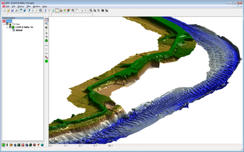 LiDAR data of river and levee.