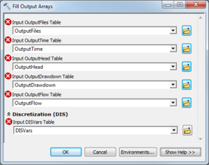 AHGW MODFLOW Analyst Import - Fill Output Arrays dialog.png