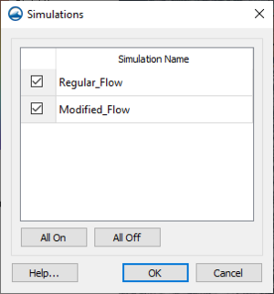 The Simulations dialog