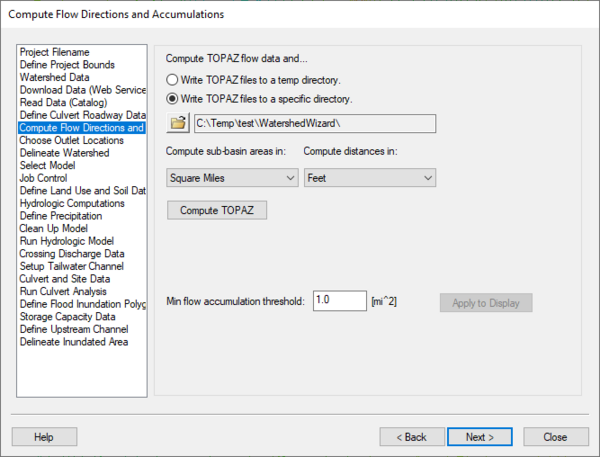 HydrologicModelingWizardProjectComputeFlowDirections.jpg