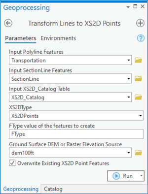 ArcGIS Pro Transform Lines to XS2D Points.png