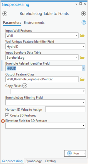 ArcGIS Pro BoreholeLog Table to Points.png